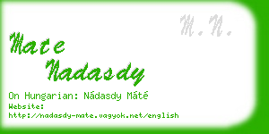 mate nadasdy business card